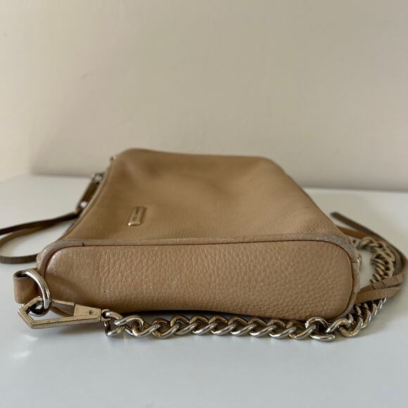 Rebecca Minkoff Tan / Beige Mini 5 Zip Rocker Crossbody Leather Handbag - Picture 11 of 12